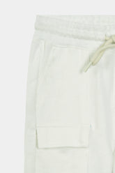 Boys White Six Pocket Cargo Shorts(Knee Length)